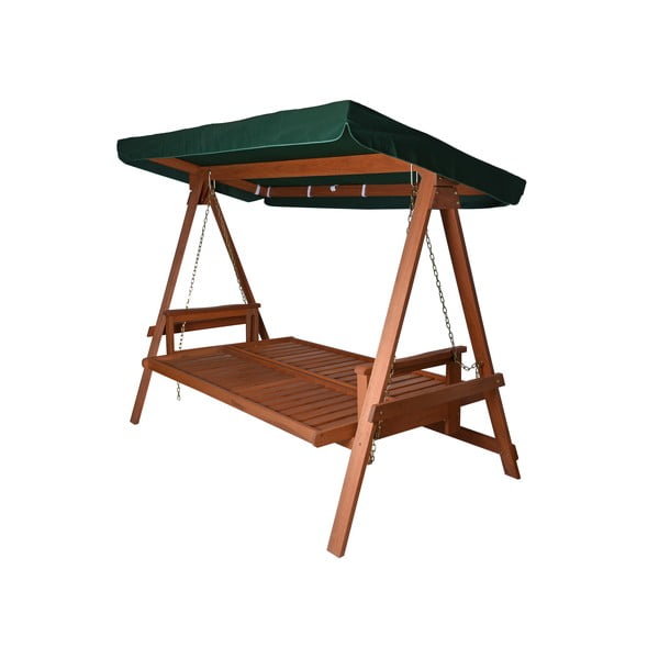 Зелена дървена градинска люлка Vegas Lux - Rojaplast-image-3