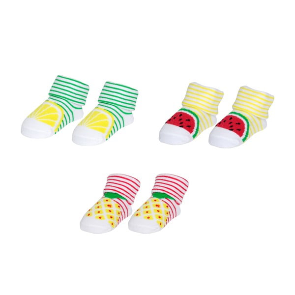 Комплект от 3 чифта чорапи за бебе Плодове - Le Studio