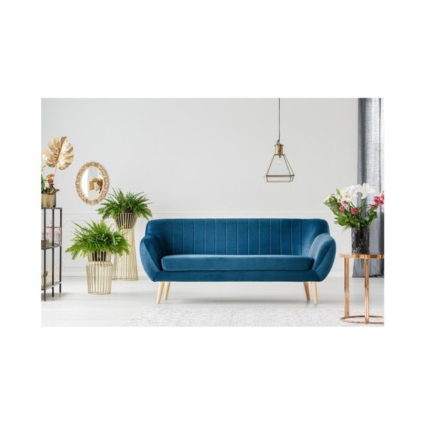 Modrá třímístná pohovka Mazzini Sofas Benito-image-3