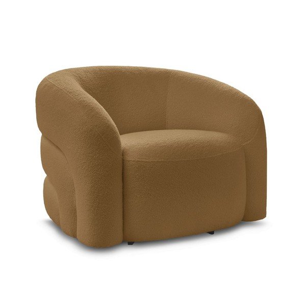 Въртящо се кресло от прежда с примки от букле в цвят горчица Elina – Bobochic Paris