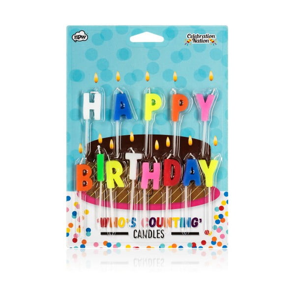Sada 13 narozeninových svíček na dort NPW Happy Birthday
