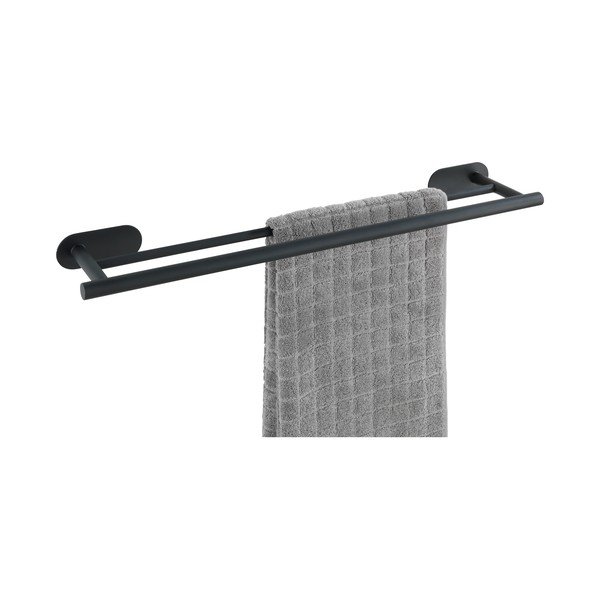 Матово черен двоен стенен държач за кърпи от неръждаема стомана Duo Turbo-Loc® Orea - Wenko-image-3