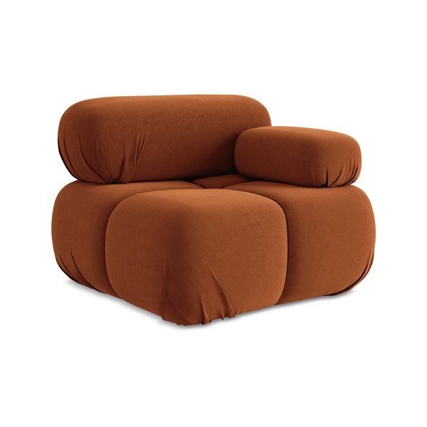 Оранжев кадифен модул за диван (десен ъгъл) Lokua – Makamii-image-1