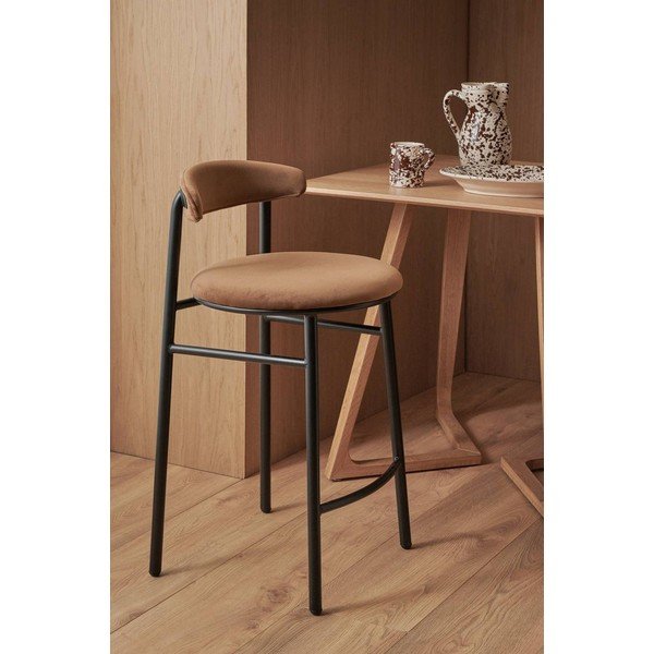 Кафяв метален бар стол (височина на седалката 66 cm) Doggi – Ellos Home-image-1