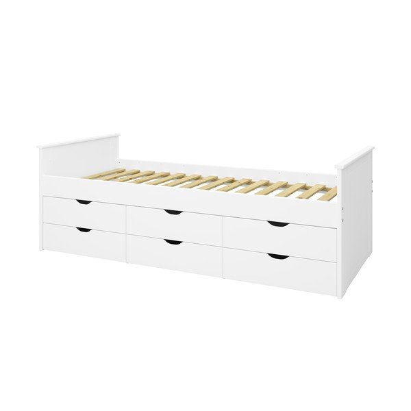 Бяло детско легло с място за съхранение 90x200 cm Alba - Tvilum-image-1