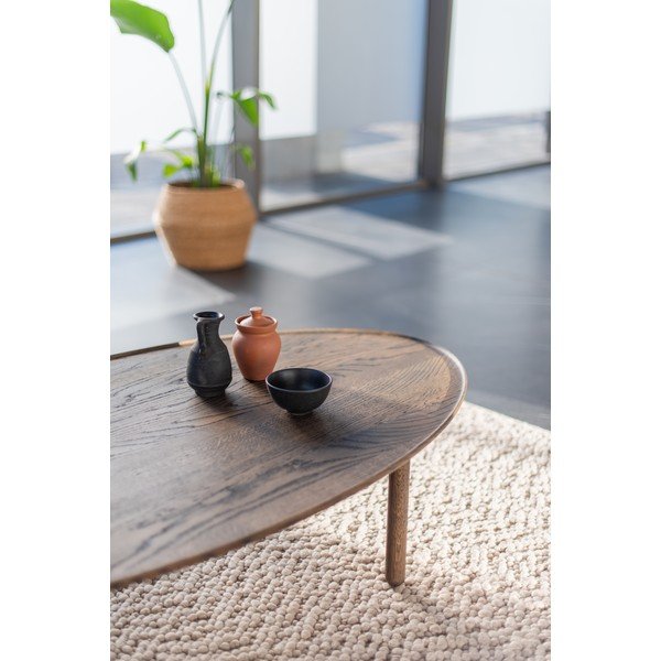 Кафява масичка за кафе от масивен дъб 80x150 cm Mu – Gazzda-image-1