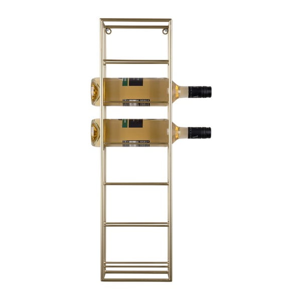 Метална стойка за вино, монтирана на стената, в златист цвят брой бутилки 6 Single - PT LIVING-image-2