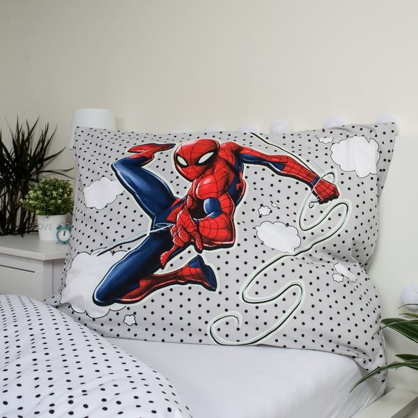 Памучно детско единично спално бельо със светещ ефект 140x200 cm Spiderman - Jerry Fabrics-image-3