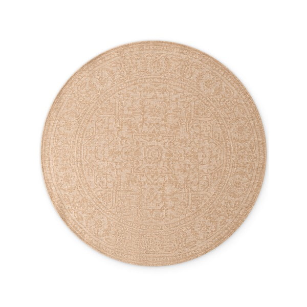 Кръгъл килим за открито и закрито в цвят слонова кост и бежово ø 160 cm Duet Kona – NORTHRUGS