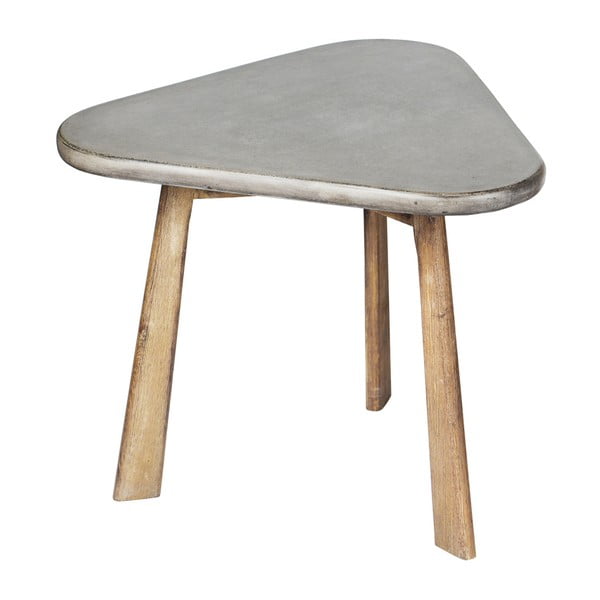 Odkládací stolek z akáciového dřeva s betonovou deskou a'miou home Tria'tri, výška 45 cm