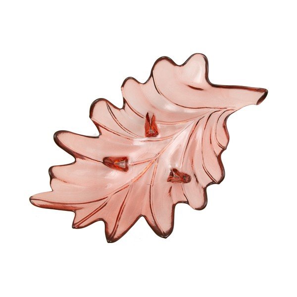 Růžová miska z recyklovaného skla Mauro Ferretti Leaf, 33 x 20 cm-image-3