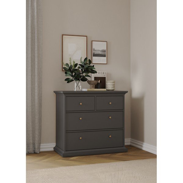 Сив нисък скрин 96x87 cm Paris – Tvilum-image-1