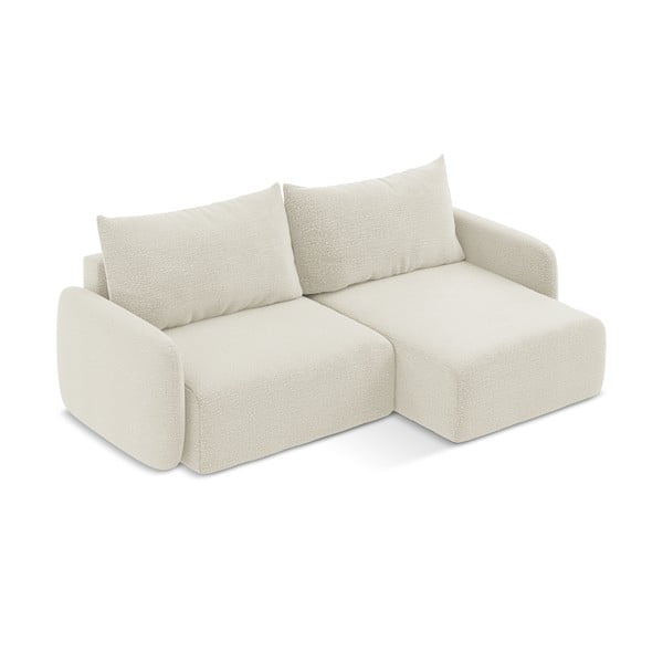 Кремав разтегателен ъглов диван с място за съхранение (десен ъгъл) Kalena – Makamii-image-3