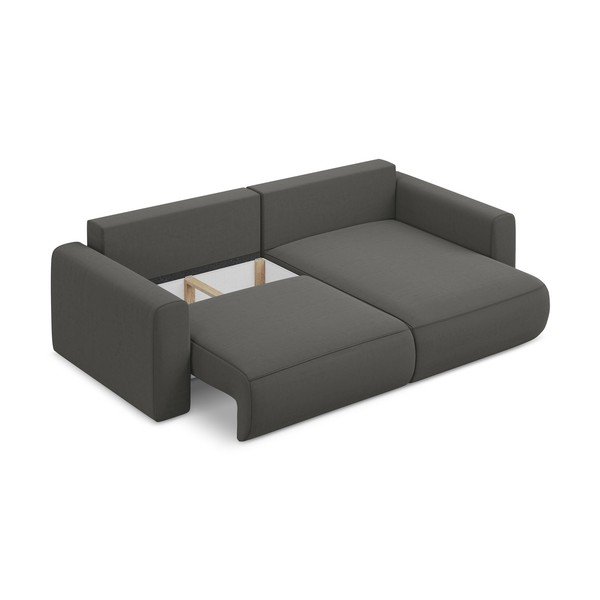 Тъмносив кадифен разтегателен ъглов диван с място за съхранение (десен ъгъл) Kapua – Makamii-image-3