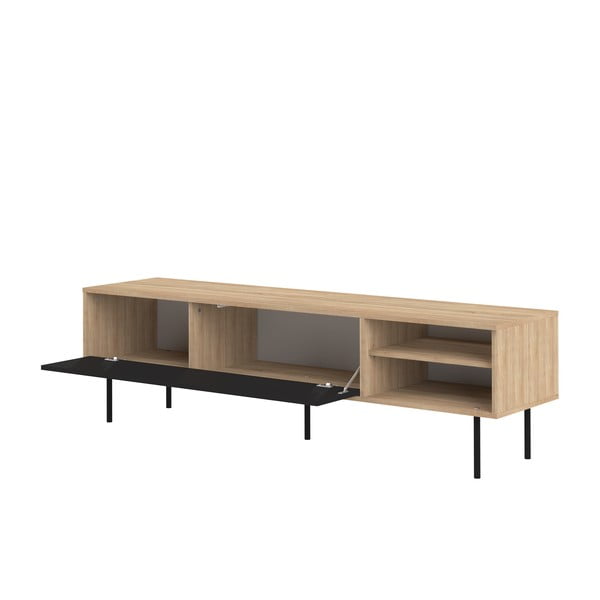 Масичка за телевизор с дъбов декор в черно и натурално 165x40 cm Ampère - TemaHome-image-3