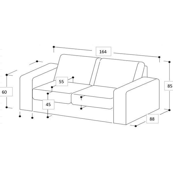 Бежов диван 164 см Copenhagen - Scandic-image-4