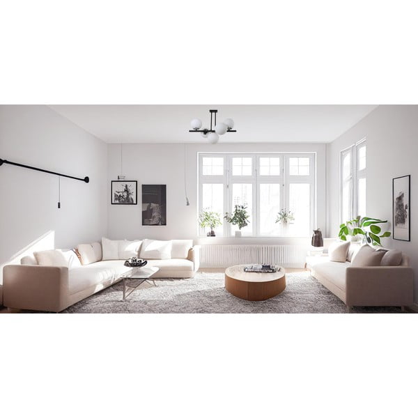 Черно-бяла лампа за таван със стъклен абажур ø 15 cm Sail - Squid Lighting-image-1