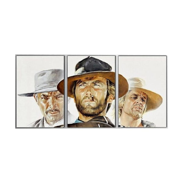 3dílný obraz Clint, 45x90 cm