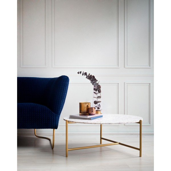 Кръгла маса за кафе от бял мрамор ø 80 cm Morgans - Really Nice Things-image-1