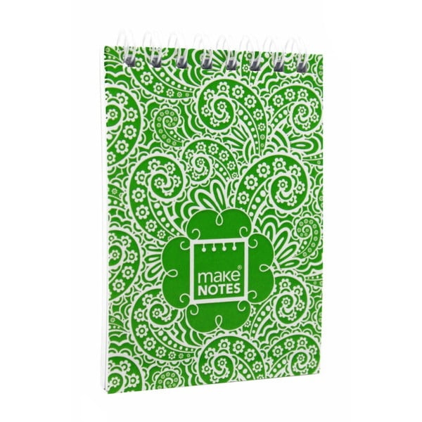Зелен тефтер A7 Paisley One, 64 листа - Makenotes