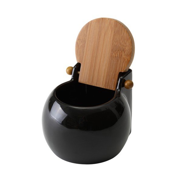 Černá dóza na sůl s víkem Unimasa Ceramic, 700 ml-image-1