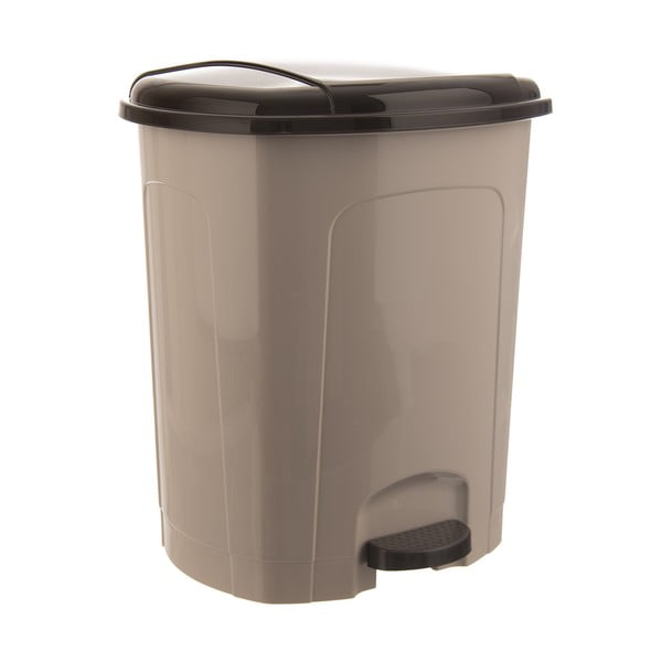 Кафяво пластмасово кошче за боклук с педал 30 l – Orion