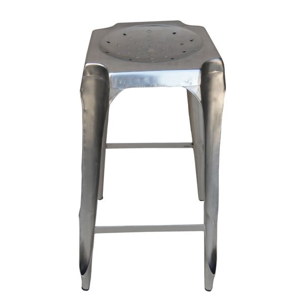 Barová kovová stolička Tabouret stířbrná