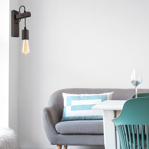 Черна стенна лампа Leon - LAMKUR-image-2