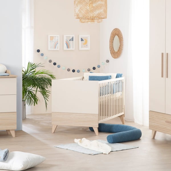 Бежово детско креватче 70x140 cm с регулируема височина Sidney – Roba-image-1