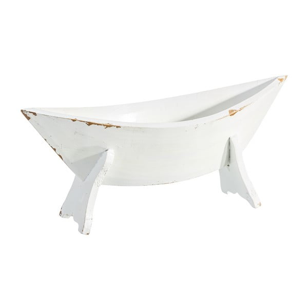 Bílý květináč Ixia Boat, výška 20 cm