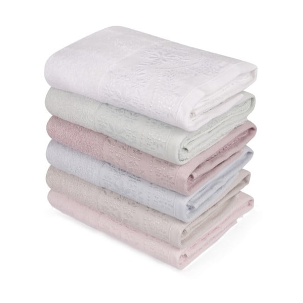 Комплект от шест кърпи в пастелни цветове Pastela, 90 x 50 cm - Soft Kiss