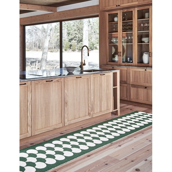 Зелена и кремава пътека за открито и закрито 70x250 cm Poppy Oregano – Pappelina-image-1