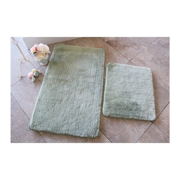 Комплект от 2 зелени килима за баня Цветове на тъмнозелено - Confetti Bathmats