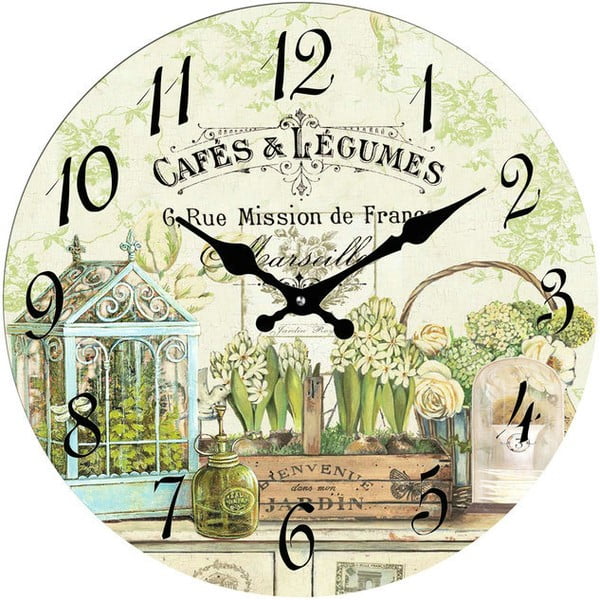 Стъклен часовник Cafés & Legumes, 30 cm - Postershop