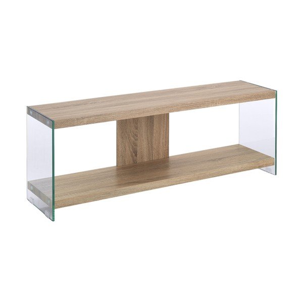 Стъклена маса за телевизор в естествен цвят 120x45x29,5 cm Nancy – Tomasucci