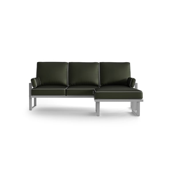 Маслиненозелен ъглов диван с подвижна подложка за крака и бяла рамка - Marie Claire Home