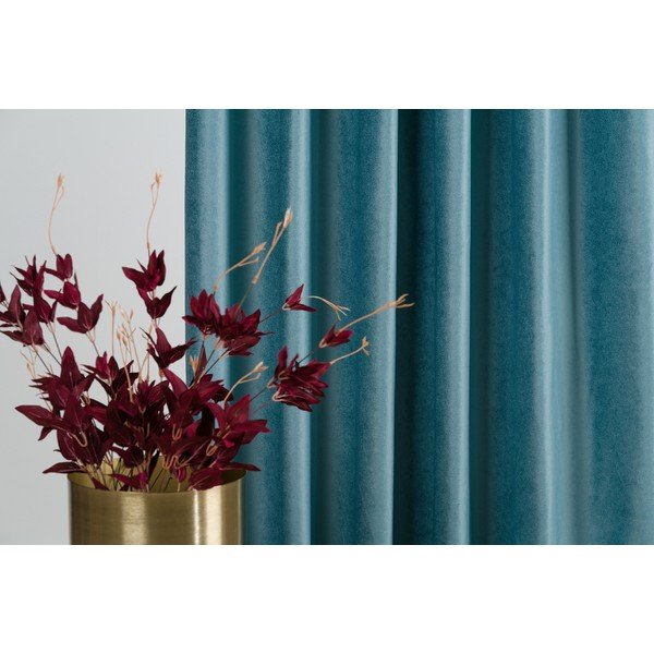 Тюркоазена кадифена завеса 140x260 cm Novara - Mendola Fabrics-image-3