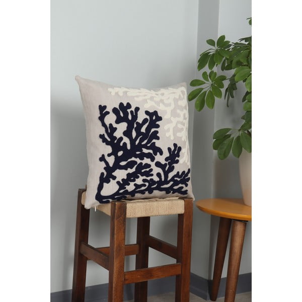 Ленена декоративна възглавница 43x43 cm Mercan – Mioli Decor-image-2