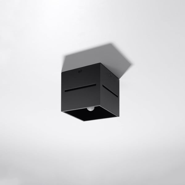 Черно осветително тяло за таван с метален абажур 10x10 cm Lorum – Nice Lamps