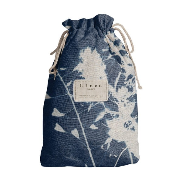 Чанта за пътуване с ленено платно Blue Flowers, дължина 44 cm - Really Nice Things