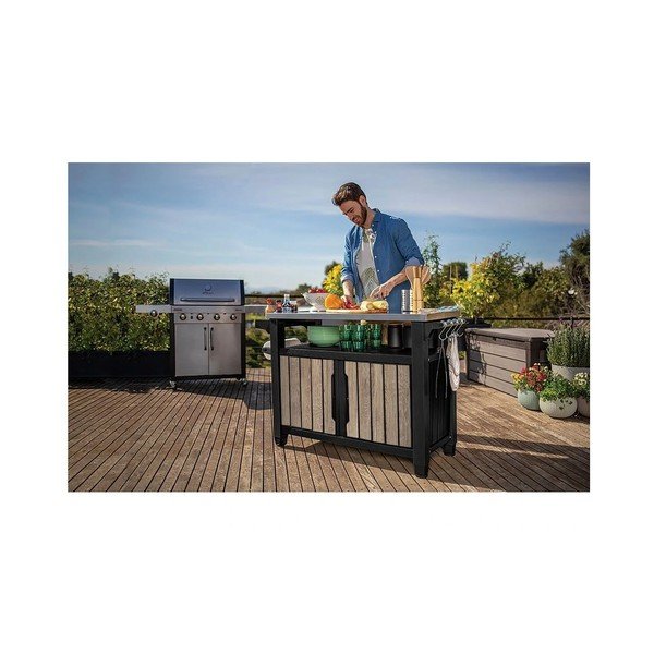 Пластмасова градинска бар маса 134x52 cm Deco Unity XL – Keter-image-2