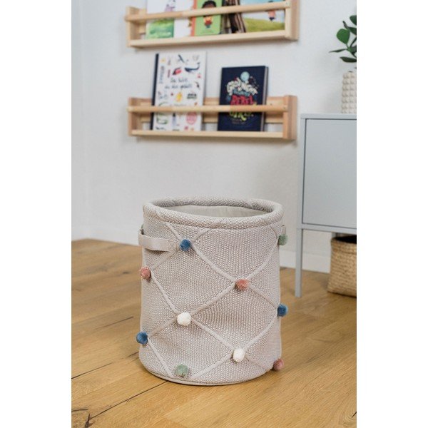 Светлокафява текстилна детска кошница за играчки ø 30x35 cm Taupe – Kindsgut-image-4