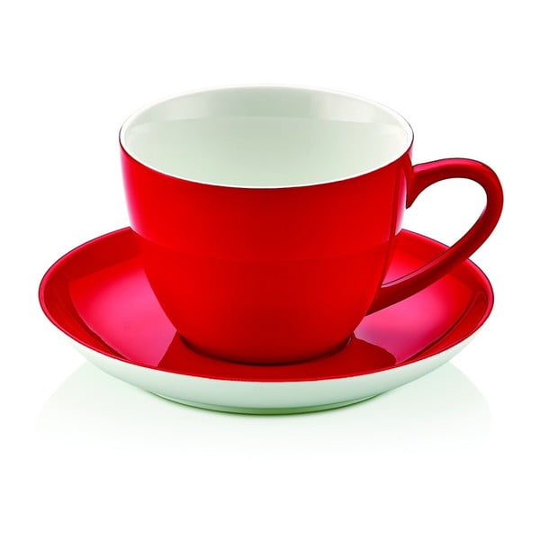 Червена порцеланова чаша с чинийка Kirmizi Cay Seti - Unknown