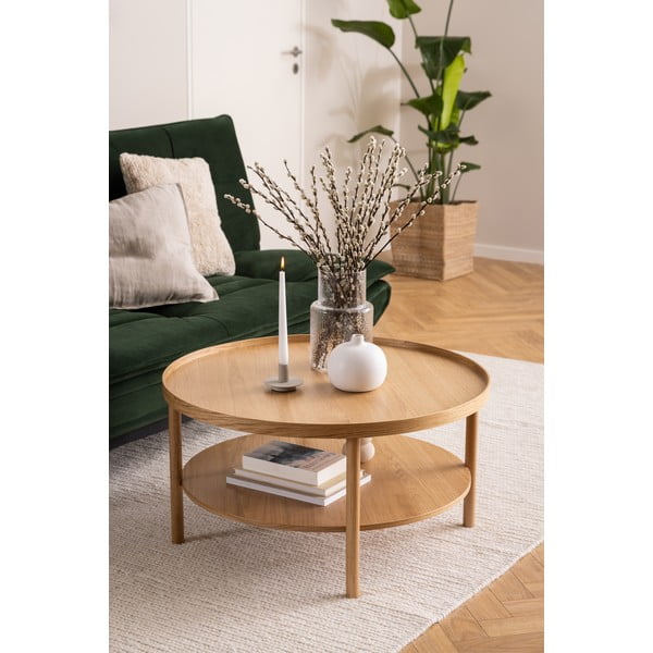 Кръгла масичка за кафе от декор от дъб  в естествен цвят  ø 80 cm Banbury – Actona-image-2