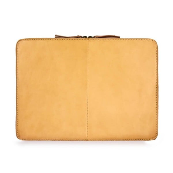 Béžový kožený obal na notebook 15" O My Bag Zipper