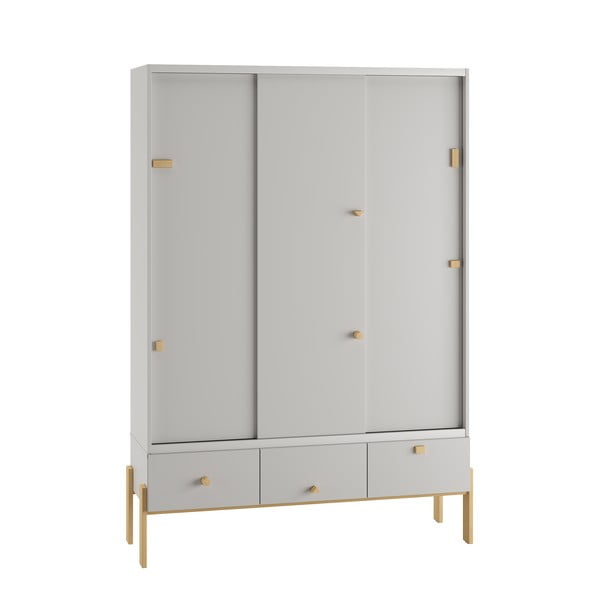 Светлосив нисък детски скрин 150x25 cm Cube - Pinio-image-4