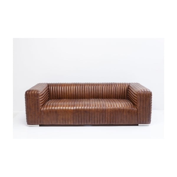 Кафяв кожен диван , 226 см Malibu - Kare Design