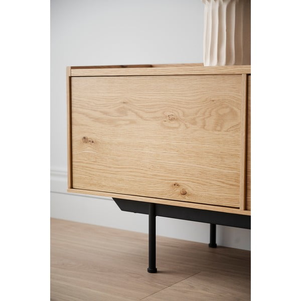 Масичка за телевизор с дъбов декор в естествен цвят 160x56 cm Brewerton - Rowico-image-4