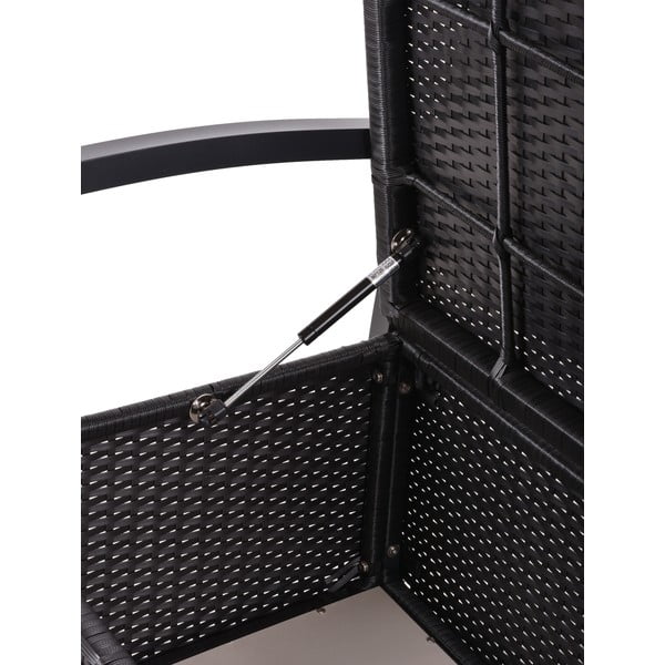 Черна градинска пейка от изкуствен ратан Ferrara – Garden Pleasure-image-3