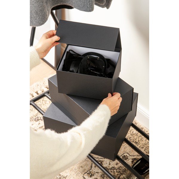 Картонени кутии за съхранение в комплект от 3 броя с капак Ilse - Bigso Box of Sweden-image-2